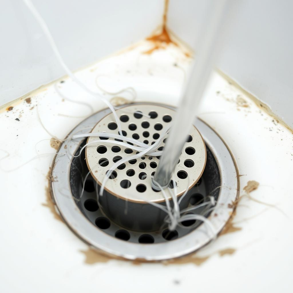 Bathroom drain screen catching hair before entering pipes