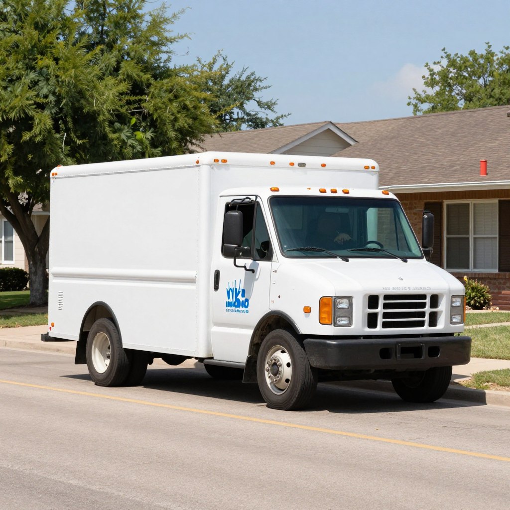 Local company service truck in Helotes neighborhood