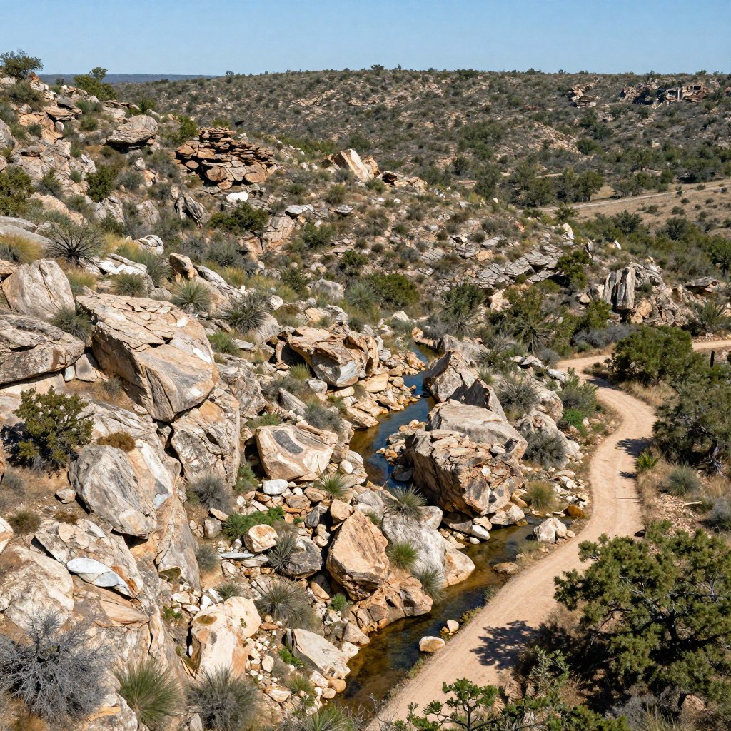 Natural Hill Country landscape affecting Helotes drainage