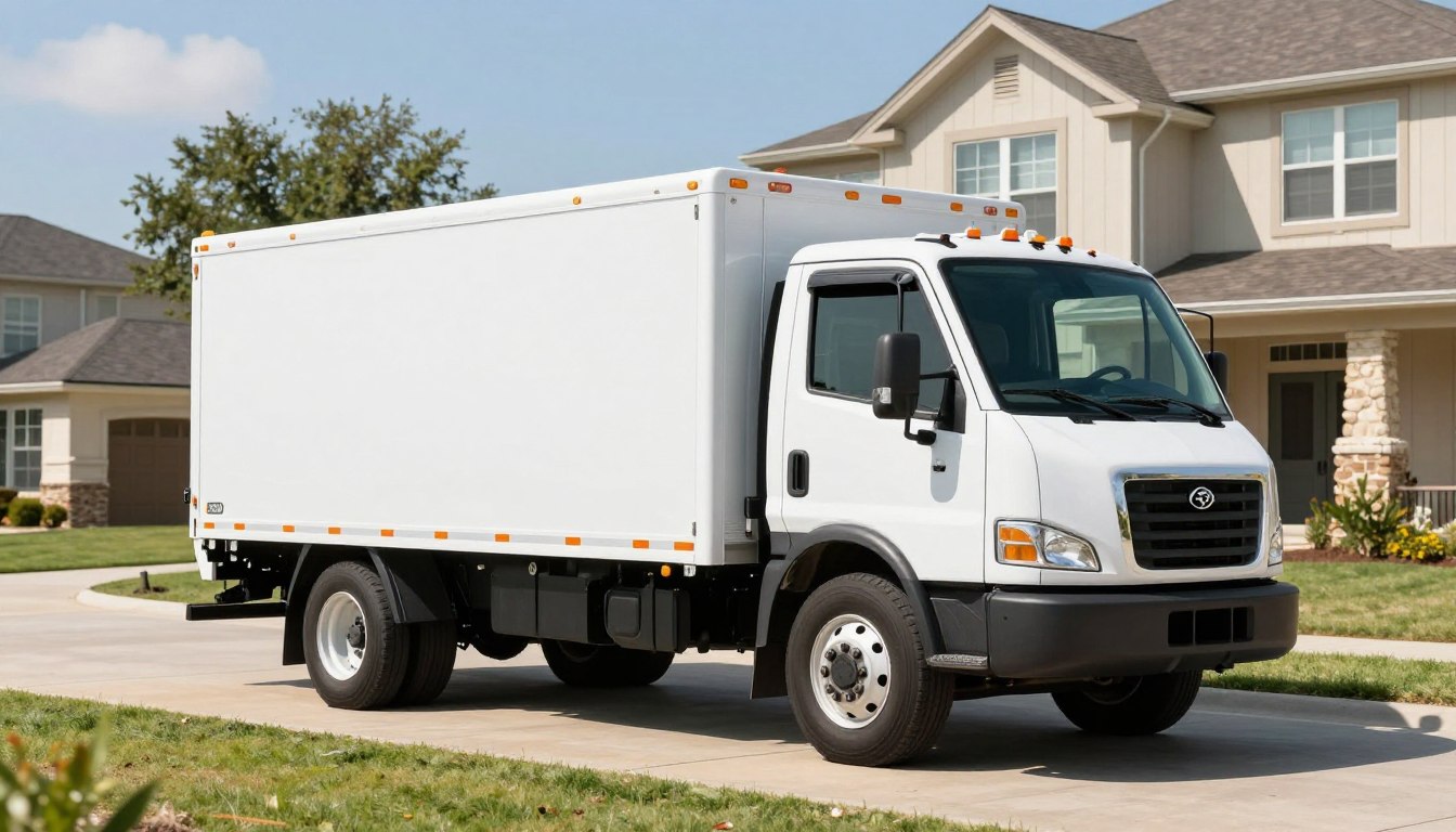 Professional drain cleaning service truck in Helotes Texas driveway