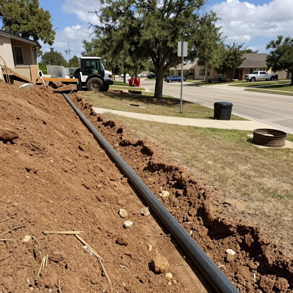 Residential drain system adapted to Hill Country terrain