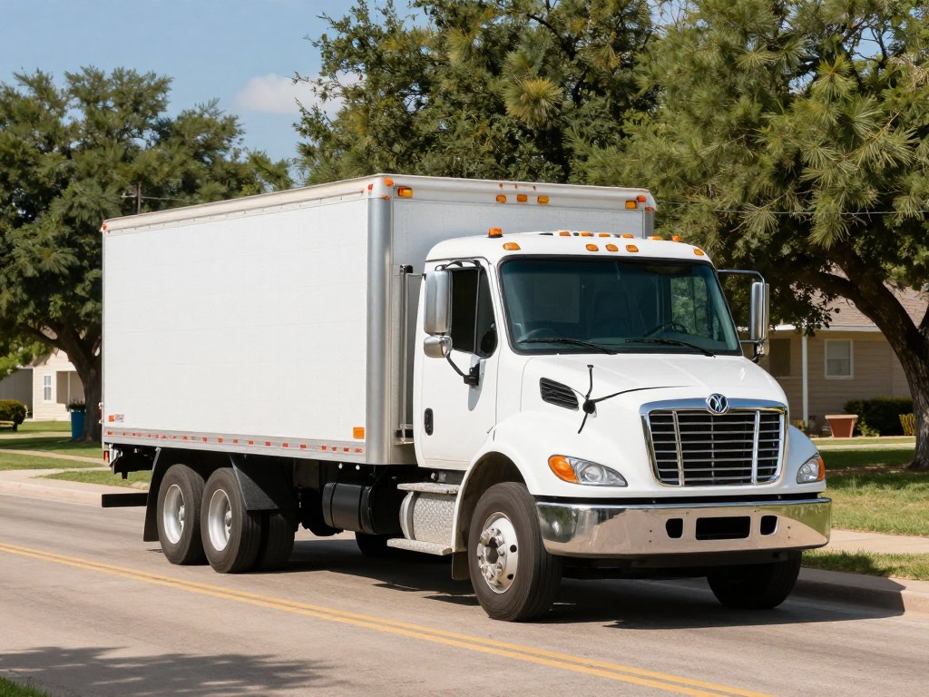 Service truck traveling through Helotes area