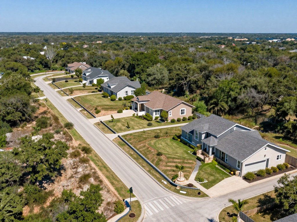 Sloped Helotes property showing drainage challenges