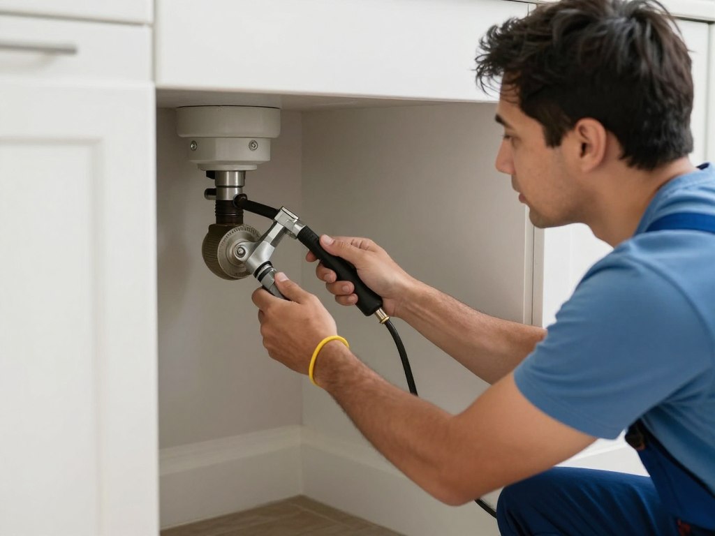 Technician providing same day service for clogged drain in Helotes