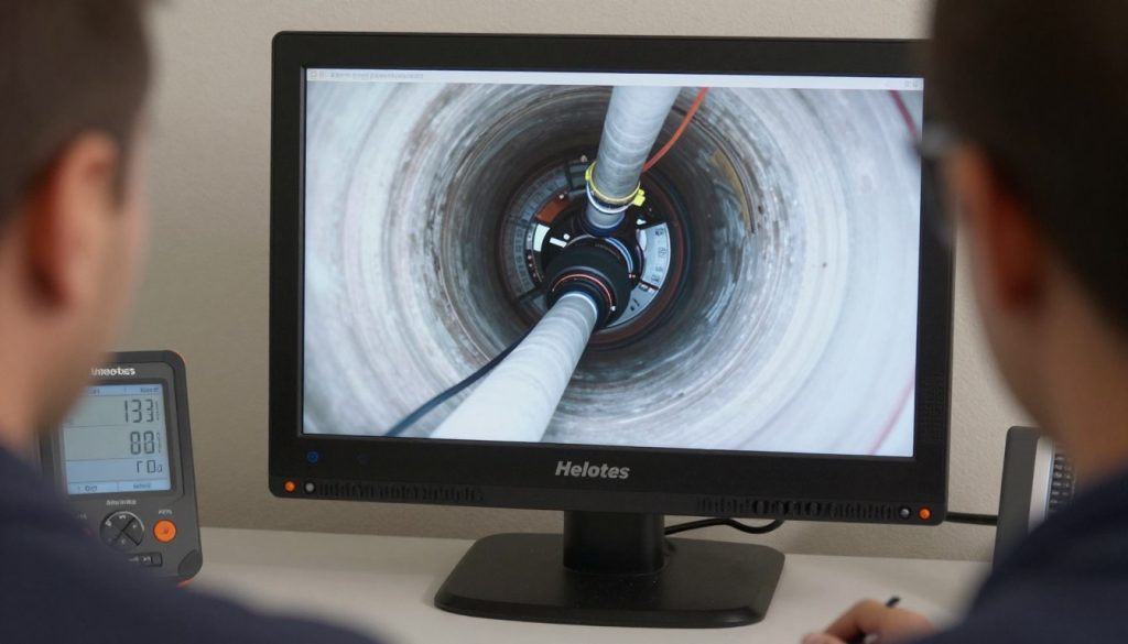 Video camera inspection of drain pipe interior